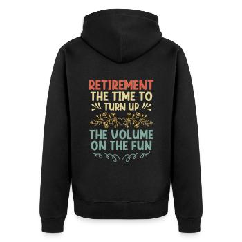 Grand-mère retraitée Pension de retraite Grand-mère Reti - Veste à capuche bio Premium Unisexe - noir - Dos - Nico (187cm)