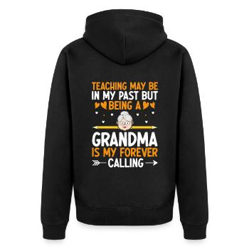 Retired Grandma Pensioner Pension Teacher Teach Re - Unisex Premium Organic Zip Hoodie - black - Back - Nico (187cm)