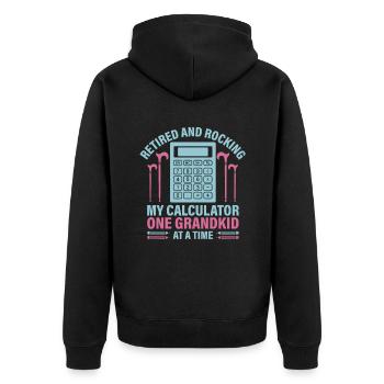 Pensionierte Oma Rentner Rentenbuchhalter Bank - Unisex Premium Bio Zip Hoodie - Schwarz - Hinten - Nico (187cm)