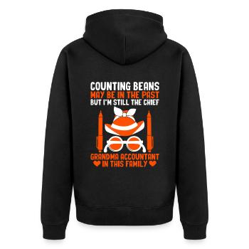 Grand-mère à la retraite Pensioner Comptable Banque - Veste à capuche bio Premium Unisexe - noir - Dos - Nico (187cm)