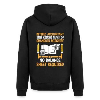 Pensionierte Oma Rentner Rentenbuchhalter Bank - Unisex Premium Bio Zip Hoodie - Schwarz - Hinten - Nico (187cm)