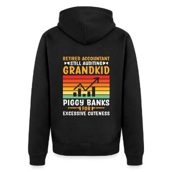 Grand-mère à la retraite Pensioner Comptable Banque - Veste à capuche bio Premium Unisexe - noir - Dos - Nico (187cm)