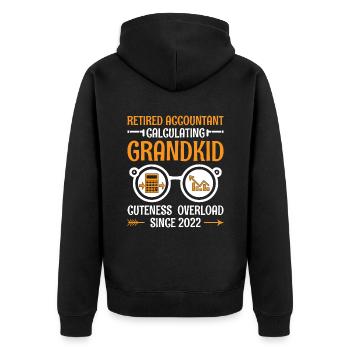 Pensionierte Oma Rentner Rentenbuchhalter Bank - Unisex Premium Bio Zip Hoodie - Schwarz - Hinten - Nico (187cm)