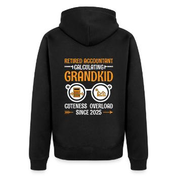 Pensionierte Oma Rentner Rentenbuchhalter Bank - Unisex Premium Bio Zip Hoodie - Schwarz - Hinten - Nico (187cm)