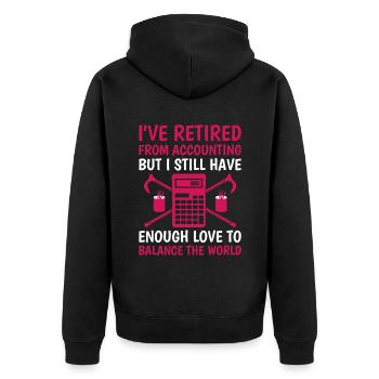 Grand-mère à la retraite Pensioner Comptable Banque - Veste à capuche bio Premium Unisexe - noir - Dos - Nico (187cm)