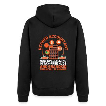 Grand-mère à la retraite Pensioner Comptable Banque - Veste à capuche bio Premium Unisexe - noir - Dos - Nico (187cm)