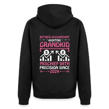 Pensionierte Oma Rentner Rentenbuchhalter Bank - Unisex Premium Bio Zip Hoodie - Schwarz - Hinten - Nico (187cm)