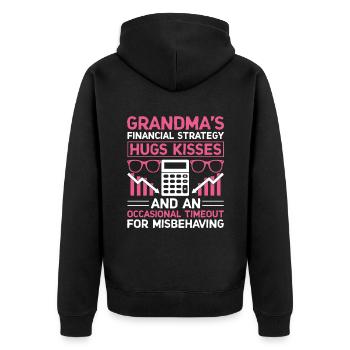 Grand-mère à la retraite Pensioner Comptable Banque - Veste à capuche bio Premium Unisexe - noir - Dos - Nico (187cm)