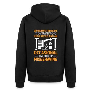 Grand-mère à la retraite Pensioner Comptable Banque - Veste à capuche bio Premium Unisexe - noir - Dos - Nico (187cm)