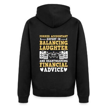 Pensionierte Oma Rentner Rentenbuchhalter Bank - Unisex Premium Bio Zip Hoodie - Schwarz - Hinten - Nico (187cm)