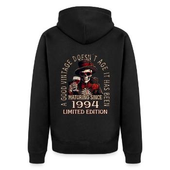 29ème Anniversaire 1994 29er Bon millésime - Veste à capuche bio Premium Unisexe - noir - Dos - Nico (187cm)