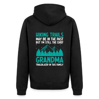 Randonnée Grand-mère retraitée Retraitée Pension Hiker Tre - Veste à capuche bio Premium Unisexe - noir - Dos - Nico (187cm)