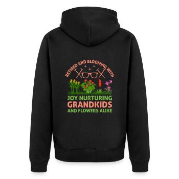 Jardinier Grand-mère à la retraite Retraité Jardinier Garde - Veste à capuche bio Premium Unisexe - noir - Dos - Nico (187cm)