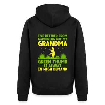 Jardinier Grand-mère à la retraite Retraité Jardinier Garde - Veste à capuche bio Premium Unisexe - noir - Dos - Nico (187cm)