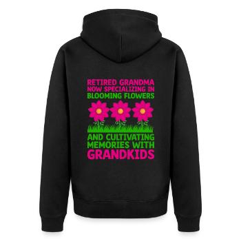 Jardinier Grand-mère à la retraite Retraité Jardinier Garde - Veste à capuche bio Premium Unisexe - noir - Dos - Nico (187cm)