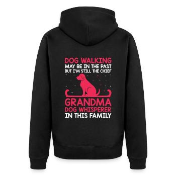 Hundeliebhaber Rentner Oma Rentner Hundebesitzer Hund - Unisex Premium Bio Zip Hoodie - Schwarz - Hinten - Nico (187cm)