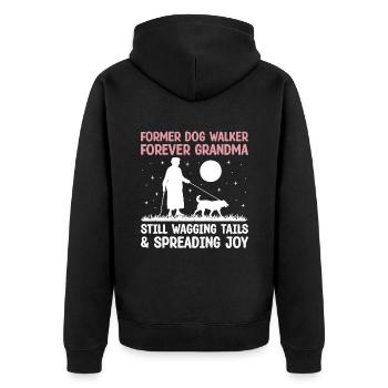 Hundeliebhaber Rentner Oma Rentner Hundebesitzer Hund - Unisex Premium Bio Zip Hoodie - Schwarz - Hinten - Nico (187cm)