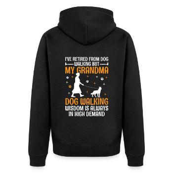 Hundeliebhaber Rentner Oma Rentner Hundebesitzer Hund - Unisex Premium Bio Zip Hoodie - Schwarz - Hinten - Nico (187cm)