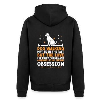 Hundeliebhaber Rentner Oma Rentner Hundebesitzer Hund - Unisex Premium Bio Zip Hoodie - Schwarz - Hinten - Nico (187cm)