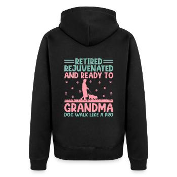 Hundeliebhaber Rentner Oma Rentner Hundebesitzer Hund - Unisex Premium Bio Zip Hoodie - Schwarz - Hinten - Nico (187cm)