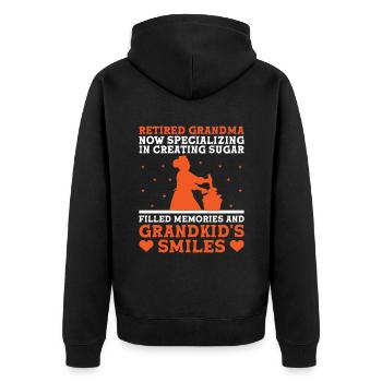 Bäckerei Rentner Oma Rentner Pension Baker Pas - Unisex Premium Bio Zip Hoodie - Schwarz - Hinten - Nico (187cm)