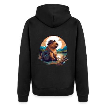 Capybara Capybara cobayes en tournée - Veste à capuche bio Premium Unisexe - noir - Dos - Nico (187cm)