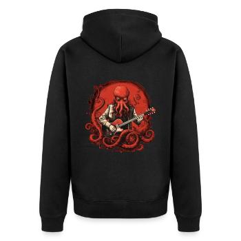 Musikalische Krake - Unisex Premium Bio Zip Hoodie - Schwarz - Hinten - Nico (187cm)
