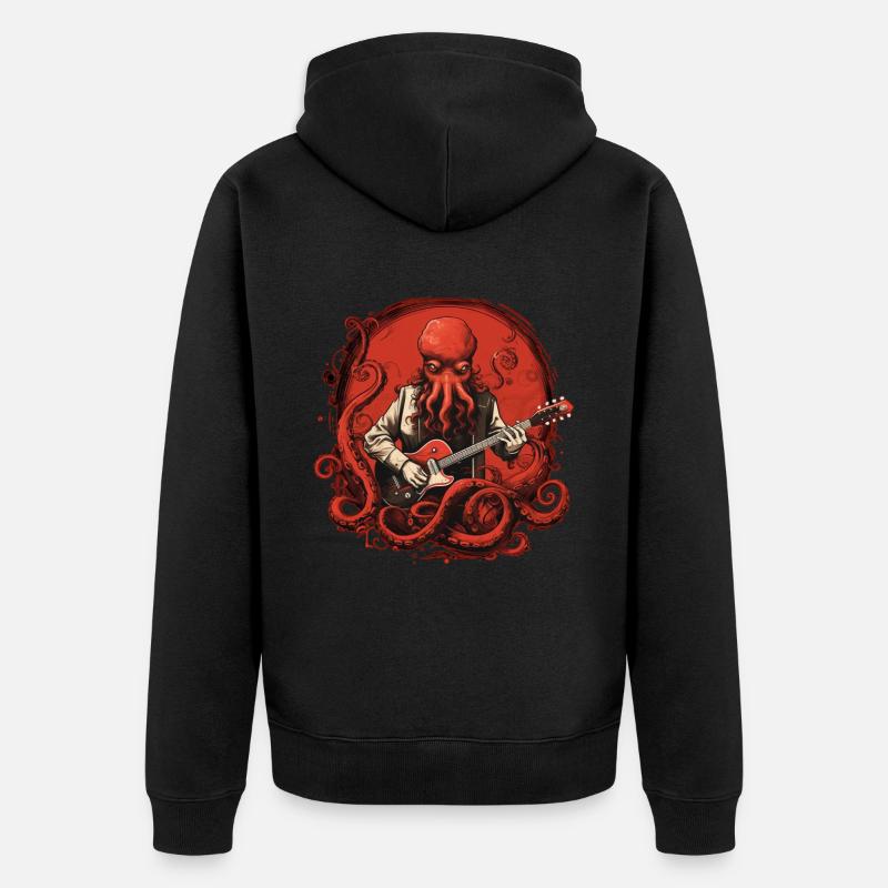 Pieuvre musicale - Veste à capuche bio Premium Unisexe - noir
