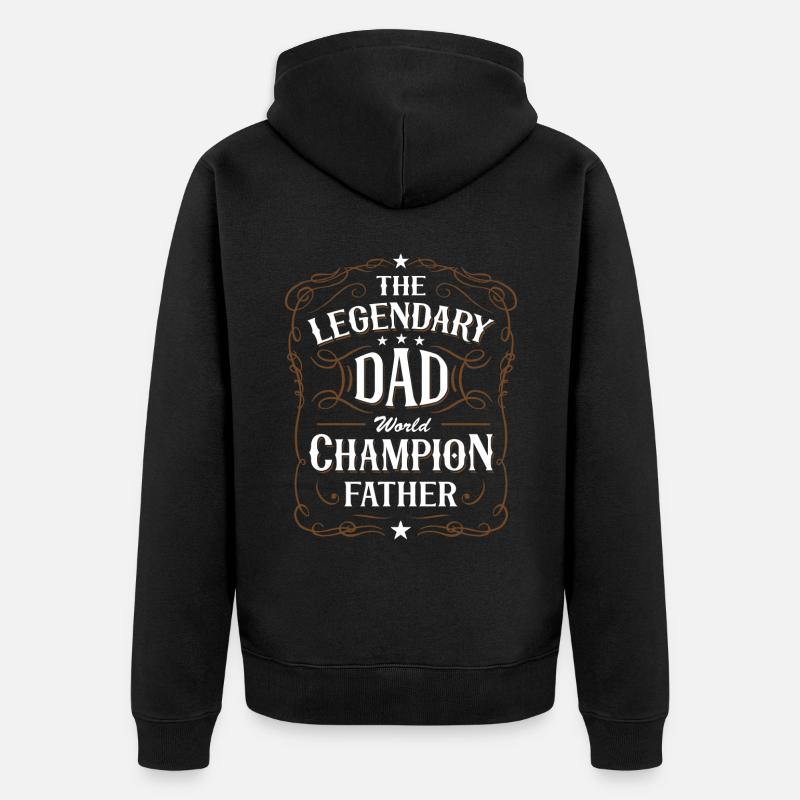 Le papa légendaire - Veste à capuche bio Premium Unisexe - noir