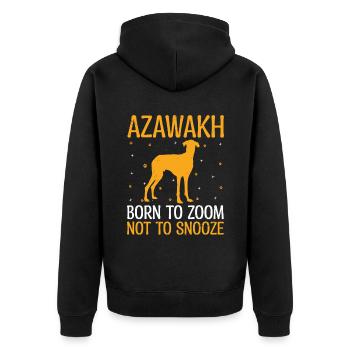 Azawakh Hundebesitzer Arabischer Windhund Tuareg Sloughi - Unisex Premium Bio Zip Hoodie - Schwarz - Hinten - Nico (187cm)