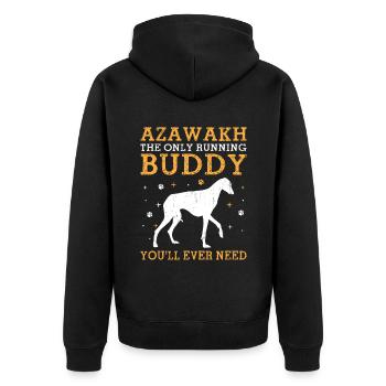 Azawakh Dog Owner Arabian Greyhound Tuareg Sloughi - Unisex Premium Organic Zip Hoodie - black - Back - Nico (187cm)