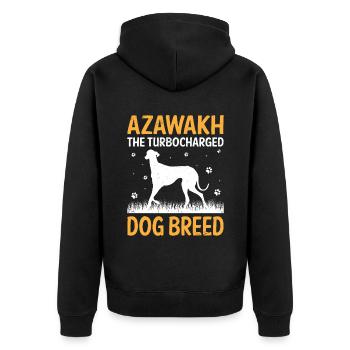 Azawakh Hundebesitzer Arabischer Windhund Tuareg Sloughi - Unisex Premium Bio Zip Hoodie - Schwarz - Hinten - Nico (187cm)