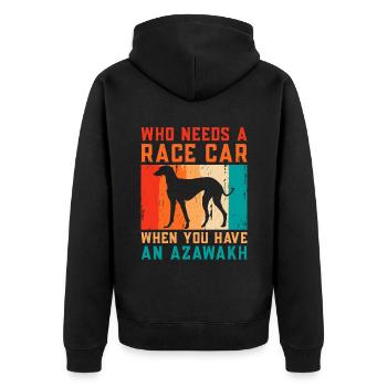 Azawakh Hundebesitzer Arabischer Windhund Tuareg Sloughi - Unisex Premium Bio Zip Hoodie - Schwarz - Hinten - Nico (187cm)
