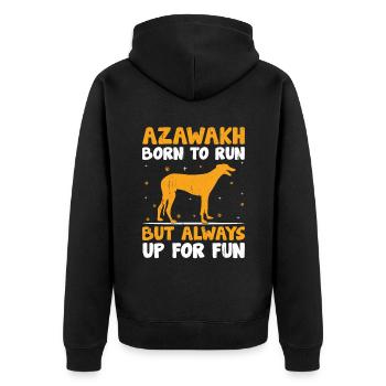 Azawakh Dog Owner Arabian Greyhound Tuareg Sloughi - Unisex Premium Organic Zip Hoodie - black - Back - Nico (187cm)