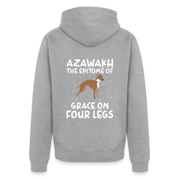 Azawakh Hundebesitzer Arabischer Windhund Tuareg Sloughi - Unisex Premium Bio Zip Hoodie - Grau meliert - Hinten - Nico (187cm)
