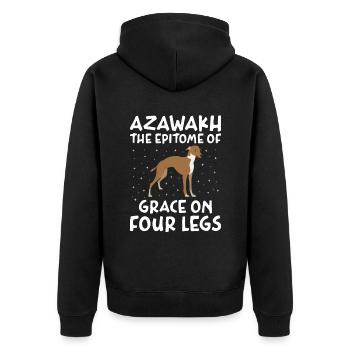 Azawakh Hundebesitzer Arabischer Windhund Tuareg Sloughi - Unisex Premium Bio Zip Hoodie - Schwarz - Hinten - Nico (187cm)