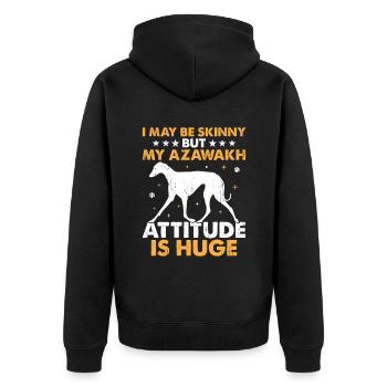Azawakh Hundebesitzer Arabischer Windhund Tuareg Sloughi - Unisex Premium Bio Zip Hoodie - Schwarz - Hinten - Nico (187cm)