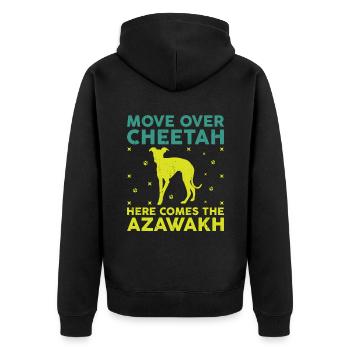 Azawakh Hundebesitzer Arabischer Windhund Tuareg Sloughi - Unisex Premium Bio Zip Hoodie - Schwarz - Hinten - Nico (187cm)