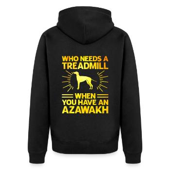 Azawakh Hundebesitzer Arabischer Windhund Tuareg Sloughi - Unisex Premium Bio Zip Hoodie - Schwarz - Hinten - Nico (187cm)