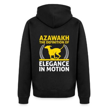 Azawakh Hundebesitzer Arabischer Windhund Tuareg Sloughi - Unisex Premium Bio Zip Hoodie - Schwarz - Hinten - Nico (187cm)
