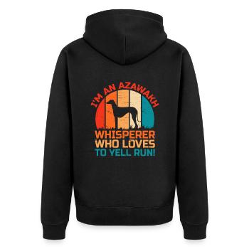 Azawakh Hundebesitzer Arabischer Windhund Tuareg Sloughi - Unisex Premium Bio Zip Hoodie - Schwarz - Hinten - Nico (187cm)