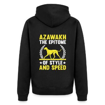 Azawakh Hundebesitzer Arabischer Windhund Tuareg Sloughi - Unisex Premium Bio Zip Hoodie - Schwarz - Hinten - Nico (187cm)