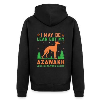 Azawakh Hundebesitzer Arabischer Windhund Tuareg Sloughi - Unisex Premium Bio Zip Hoodie - Schwarz - Hinten - Nico (187cm)