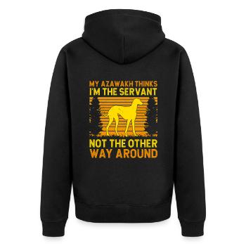 Azawakh Hundebesitzer Arabischer Windhund Tuareg Sloughi - Unisex Premium Bio Zip Hoodie - Schwarz - Hinten - Nico (187cm)