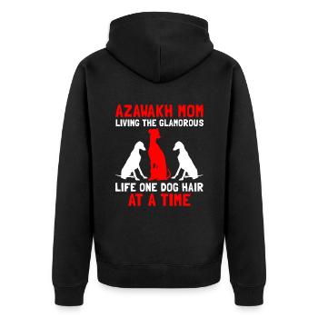 Azawakh Hundebesitzer Arabischer Windhund Tuareg Sloughi - Unisex Premium Bio Zip Hoodie - Schwarz - Hinten - Nico (187cm)