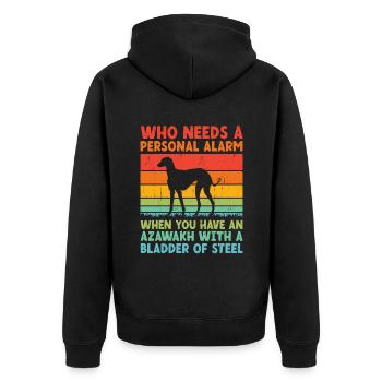 Azawakh Hundebesitzer Arabischer Windhund Tuareg Sloughi - Unisex Premium Bio Zip Hoodie - Schwarz - Hinten - Nico (187cm)