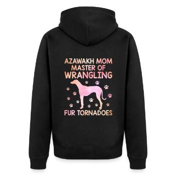 Azawakh Hundebesitzer Arabischer Windhund Tuareg Sloughi - Unisex Premium Bio Zip Hoodie - Schwarz - Hinten - Nico (187cm)