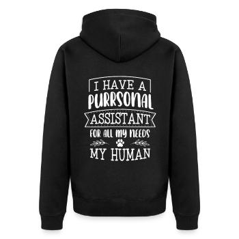Perserkatze Katzenliebhaber Katzenbesitzer Perserlanghaar C - Unisex Premium Bio Zip Hoodie - Schwarz - Hinten - Nico (187cm)