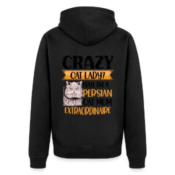 Perserkatze Katzenliebhaber Katzenbesitzer Perserlanghaar C - Unisex Premium Bio Zip Hoodie - Schwarz - Hinten - Nico (187cm)