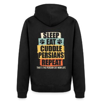 Chat persan Chat Amoureux Propriétaire de chat Persan Longhair C - Veste à capuche bio Premium Unisexe - noir - Dos - Nico (187cm)